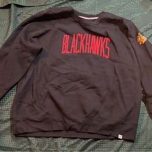 Fanatics Black and Red Blackhawks Sweatshirt